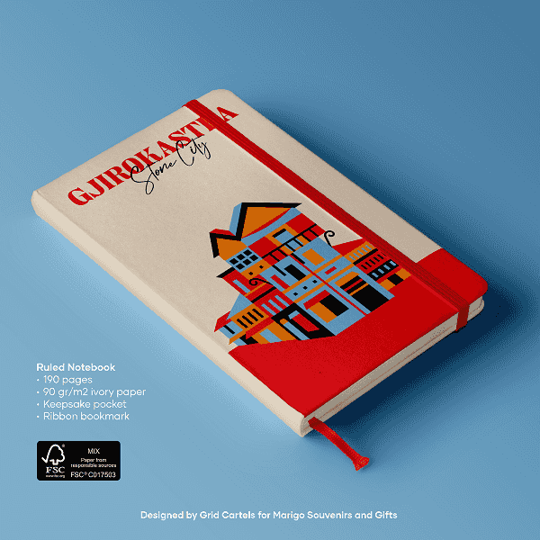 Gjirokastra 2 stone city - ruled notebook